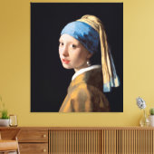 Meisje met een parel canvas afdruk (Insitu (Woonkamer))