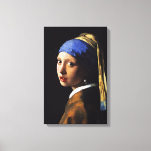 Meisje met een parel die Canvas omwikkelt Afdruk