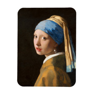 Meisje met een parel die portret schildert magneet