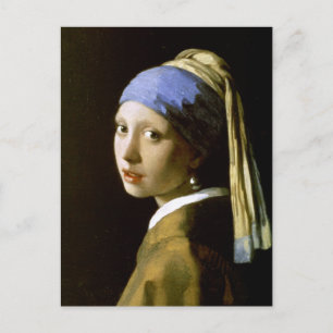 Meisje met een parel die Vermeer Fine Art verdient Briefkaart