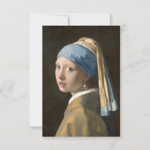 Meisje met een parel - Johannes Vermeer Art Bedankkaart