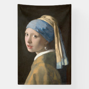 Meisje met een parel - Johannes Vermeer Art Spandoek