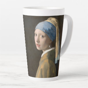 Meisje met een parel latte mok