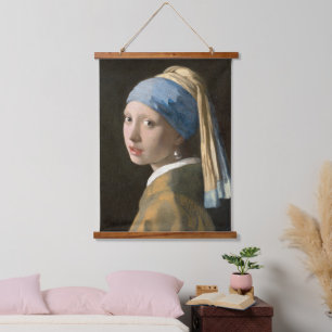Meisje met een parel oorbel Johannes Vermeer Hangend Wandkleed