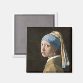 Meisje met een parel oorbel | Johannes Vermeer Magneet (Voorkant / Achterkant)