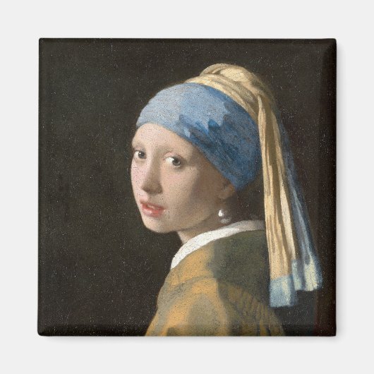 Meisje met een parel oorbel | Johannes Vermeer Magneet (Voorkant)