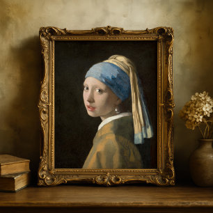 Meisje met een parel oorbel Johannes Vermeer Poster