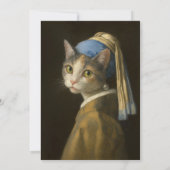 Meisje met een Parel Oorbel Kat Kaart (Achterkant)