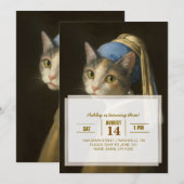 Meisje met een Parel Oorbel Kat Kaart (Voorkant / Achterkant)