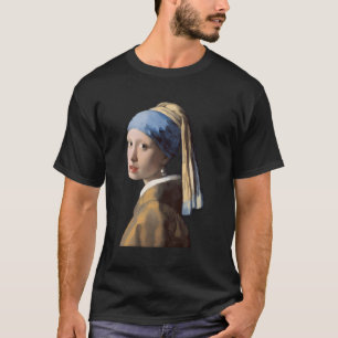 Meisje met een parel oorbel print Vermeer Art Teac T-shirt