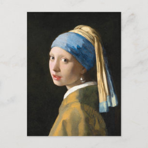 Meisje met een parel van Johannes Vermeer Briefkaart