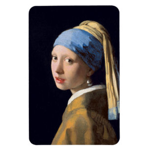 Meisje met een parel van Johannes Vermeer Magneet