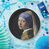 Meisje met een parel van Johannes Vermeer Papieren Bordje (Feest)