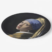 Meisje met een parel van Johannes Vermeer Papieren Bordje (Gekanteld)