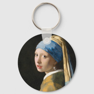 Meisje met een parel van Johannes Vermeer Sleutelhanger