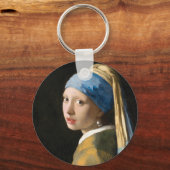 Meisje met een parel van Johannes Vermeer Sleutelhanger (Voorkant)