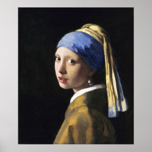Meisje met een parelaar, Jan Vermeer Poster