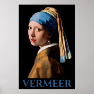 Meisje met een parelaar Vermeer Poster