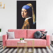 Meisje met een parelaartje - Johannes Vermeer Canvas Afdruk (Insitu (Woonkamer))