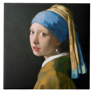 Meisje met een parelaartje, Johannes Vermeer Tegeltje