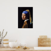 Meisje met een parelaartje Poster (Keuken)