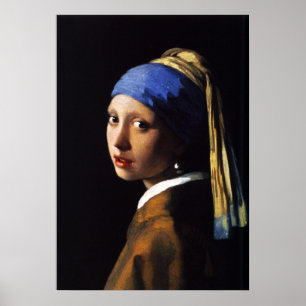 Meisje met een parelaartje Poster
