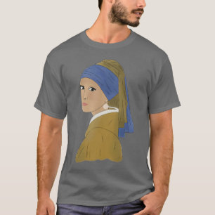 Meisje met een parelsnoer t-shirt