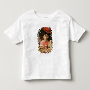 Meisje met een pop in het binnenland kinder shirts
