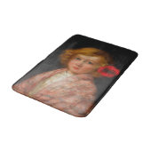 Meisje met een rode bloem in haar haar badmat (Gekanteld)