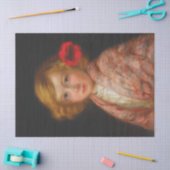 Meisje met een rode bloem in haar haar tissuepapier (Craft)