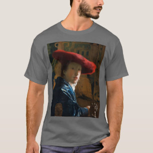 Meisje met een rood Pet 1665 Johannes Vermeer T-shirt