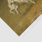 Meisje met een schaap- en leeuwenontkoppelpapier tissuepapier (Detail)