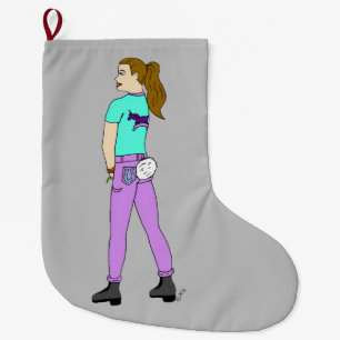 meisje met een staart grote kerstsok