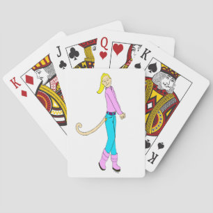 meisje met een staart pokerkaarten