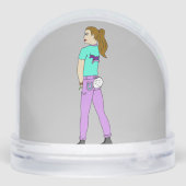 meisje met een staart sneeuwbol (Achterkant)