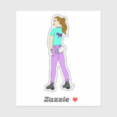 meisje met een staart sticker (Vel)