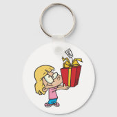 Meisje met een vaders dag cadeau Sleutelhanger (Achterkant)