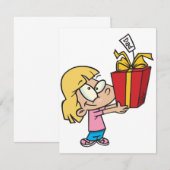 Meisje met een vaders dag cadeau uitnodigingen (Voorkant / Achterkant)