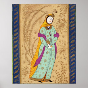 Meisje met een wijnvat en een peren uit de La Poster