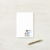 Meisje met fiets Post-it® notes (Op bureau)