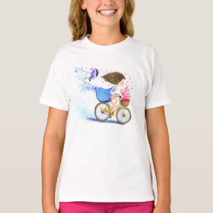 Meisje met Fiets Romantisch T-shirt