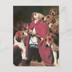 Meisje met foxhounds -  kunst - Charles Barber Briefkaart