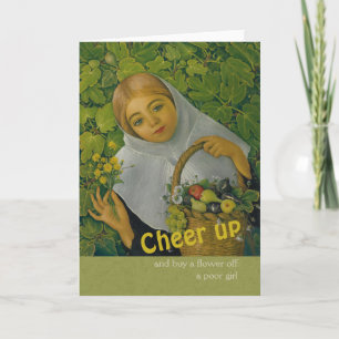 Meisje met fruit en bloemen CC0858 Birthday Kaart