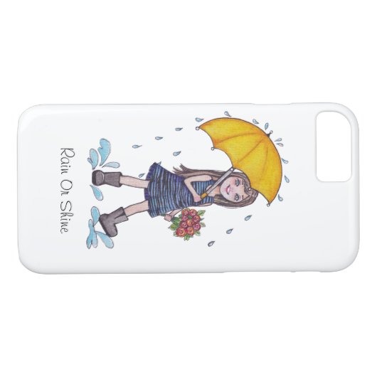 Meisje met gele baarmoeder in Waterverf Case-Mate iPhone Case (Achterkant (Horizontaal))