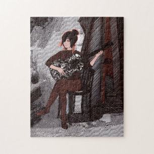 Meisje met gitaar legpuzzel
