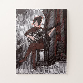 Meisje met gitaar legpuzzel
