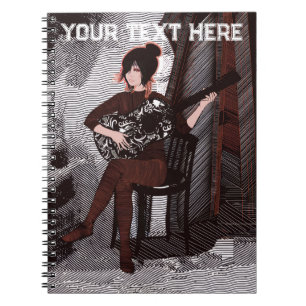 Meisje met gitaar notitieboek
