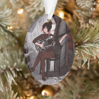 Meisje met gitaar ornament