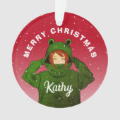 Meisje met groene kikkerst ornament (voorkant)