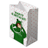 Meisje met groene kikkervisjes medium cadeauzakje (Voorkant Gekanteld)